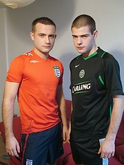 Footbal players fucking after hard match