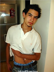 Latin student Hernando jacking off his uncut dick