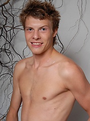 Young czech boy Jeremy Morato touching own dick