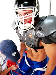 Bounded jock in footbal uniform pics