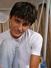 Cute gay twink Adel play with cock