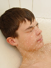European cute twink in the shower