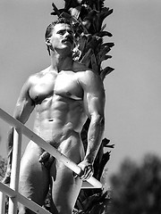 Daddy from 70s shows his muscled buddy