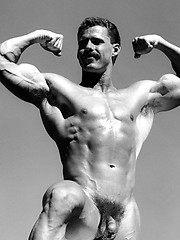 Daddy from 70s shows his muscled buddy