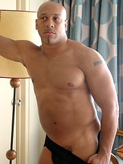 Black hunk gets naked