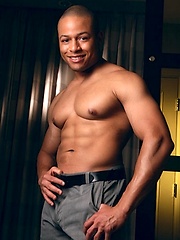 Bald muscle man naked