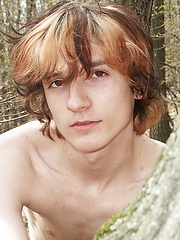 Shy boy in outdoor session