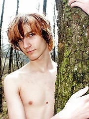 Shy boy in outdoor session