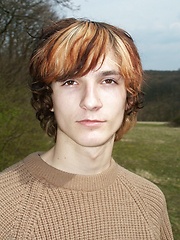 Shy boy in outdoor session