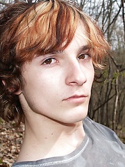 Shy boy in outdoor session