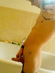 Stripping and showing gay amateur hard cocks