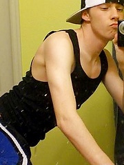 Stripping and showing gay amateur hard cocks