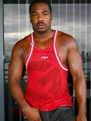 Black daddy oiled his hot brown chest